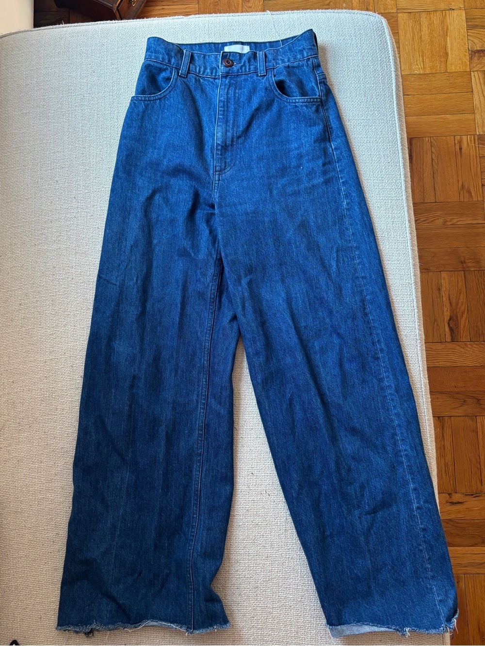 DOEN high waisted wide-leg blue jeans
